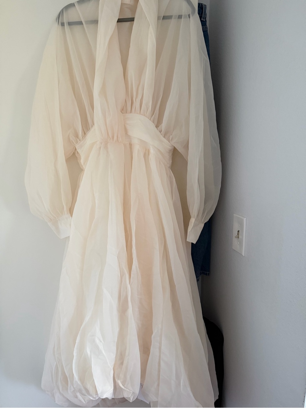 Cream Puff-Sleeve Tulle Party Dress for Girls